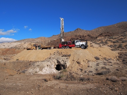 A modern core drilling rig, in use.