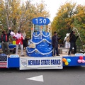 The official Nevada float. Featuring Snowshoe Thompson & Liberace!