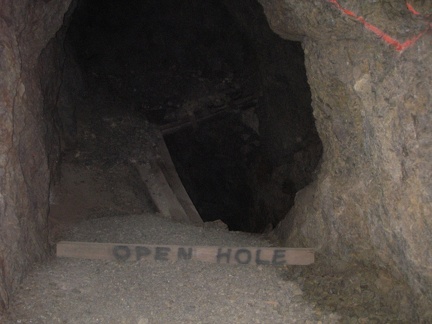 Inside a nearby mine - The sign pretty much says it all.